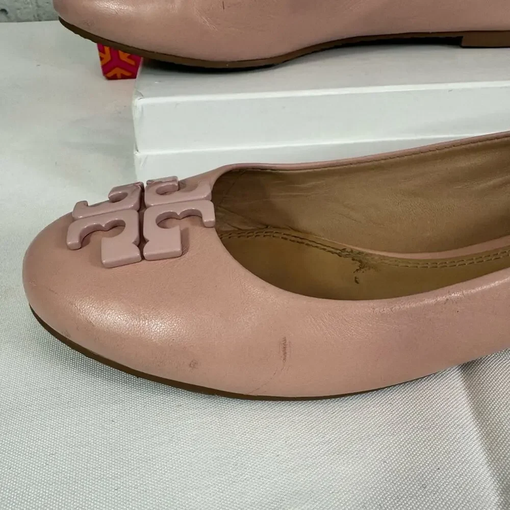 #TORY BURCH Lowells 2 Ballet Flat Mestico Pink Quarts Size 7